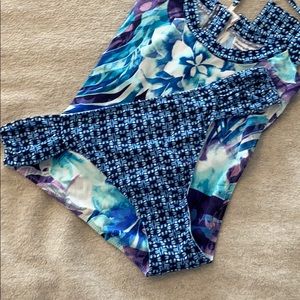 Aqua Petals reversible bikini bottom.